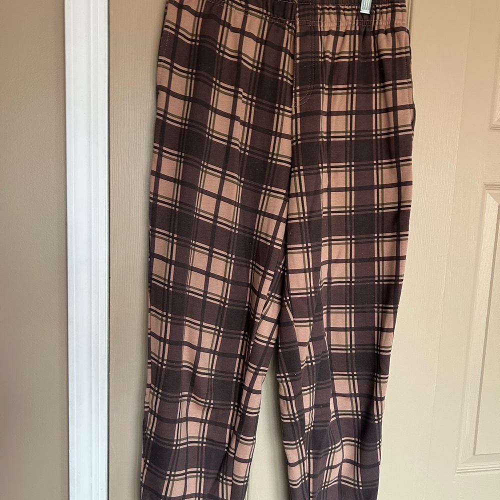PacSun Tan and Black Plaid Joggers